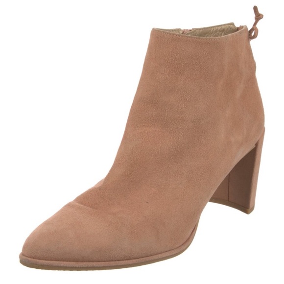 STUART WEITZMAN Pink Suede Tie Back Bootie - Picture 3 of 8